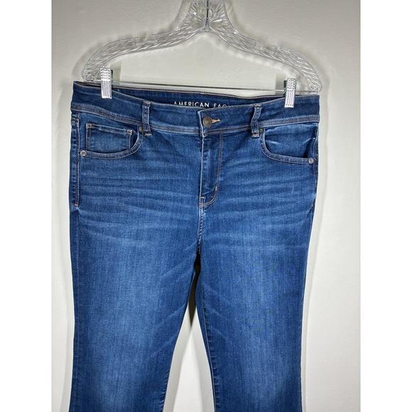 American Eagle Womens Jeans 14 Extra Short Kick Boot Flared Bootcut Stretchy - Picture 2 of 11